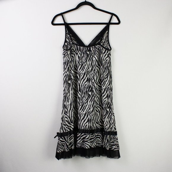 Red Rose Mesh Zebra Print Slip Dress - Picture 16 of 16